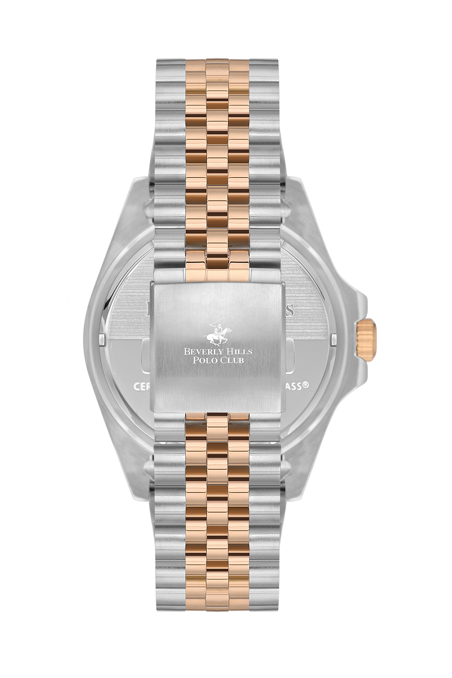 Beverly Hills Polo Club Waterproof Two-Tone Black Dial Date Watch BP3126X.550