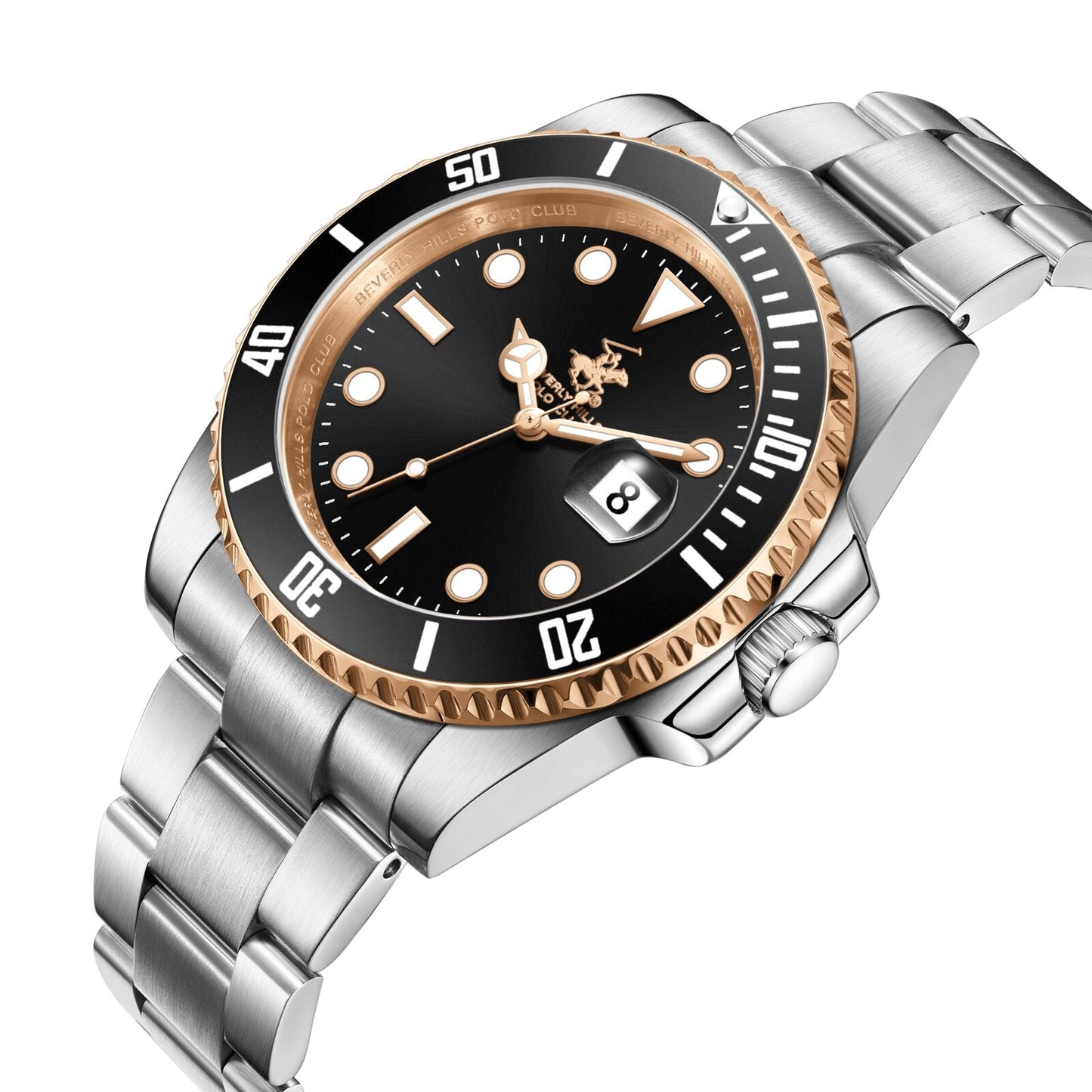 Beverly Hills  Polo Club Metallic Stainless Steel Men's Watch - BP3791X.550