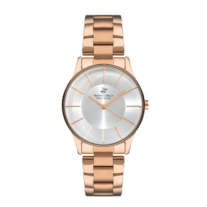 Beverly Hills Polo Club Rose Gold Silver Sunray Dial Watch – BP3286X.430