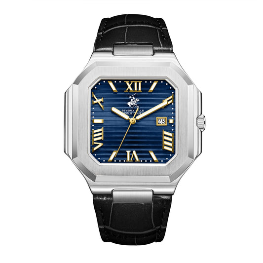 Beverly Hills Polo Club BP3846X.391 watch with blue Roman numeral dial and silver case