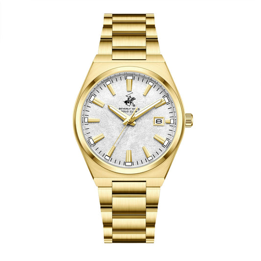 Beverly Hills Polo Club BP3851X.120 gold watch with mother-of-pearl dial and date window