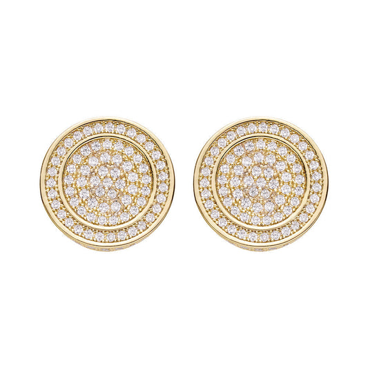 Big Daddy All Diamond Pave Round Earring