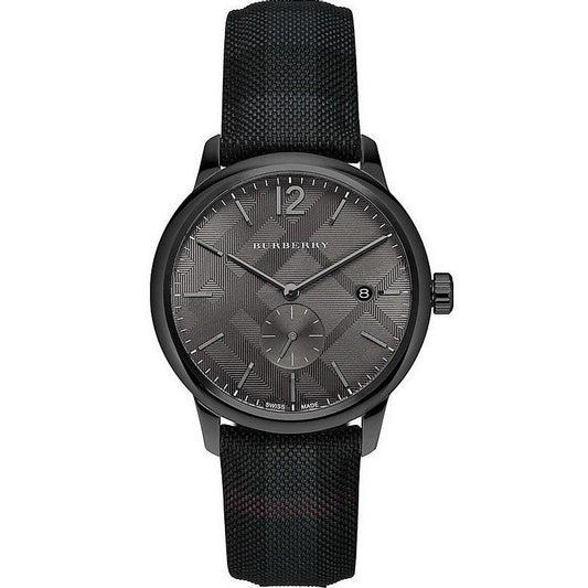 Burberry Check Stamped Leather Strap Men's Watch BU10010