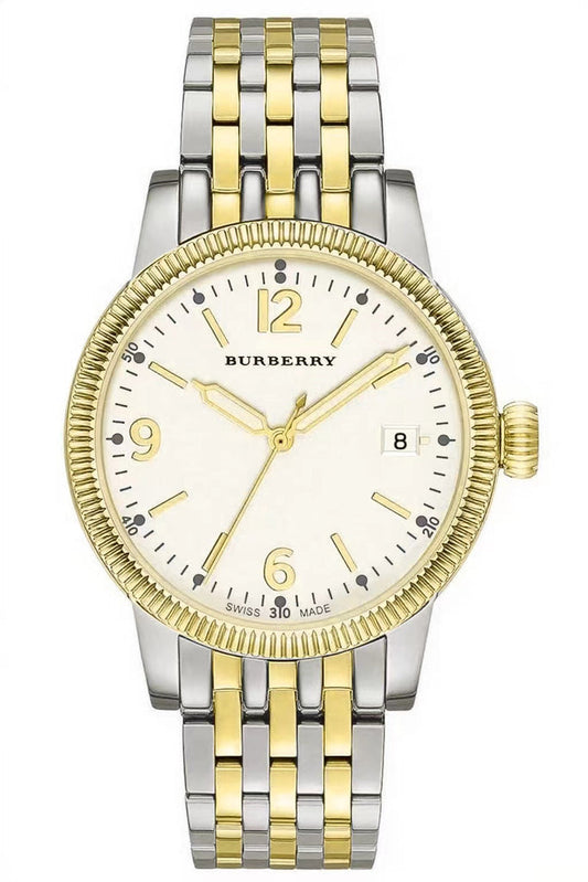 Burberry Analog White Dial Two Tone Steel Strap Watch for Women - BU7871