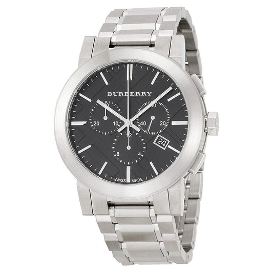 Burberry Black Dial Chronograph Stainless Steel Men's Watch BU9351
