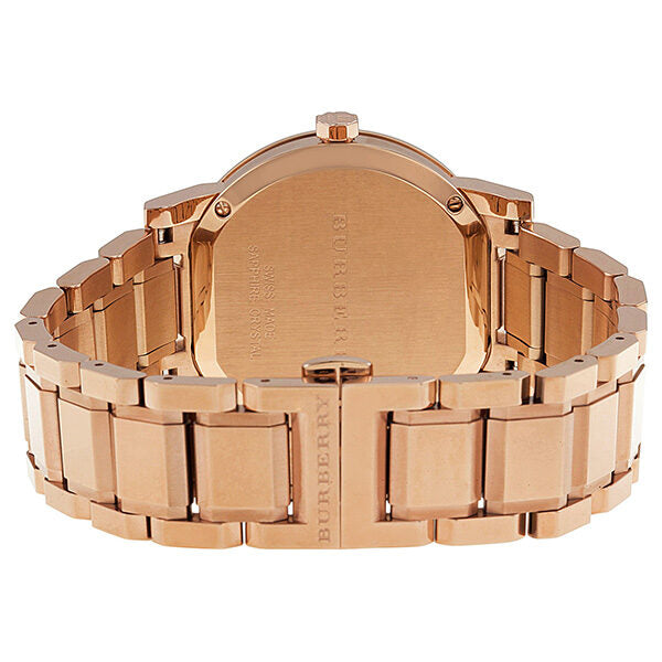 Burberry The City Check Stamped Sunray Brown Dial Rose Gold Stainless Steel Unisex BU9005