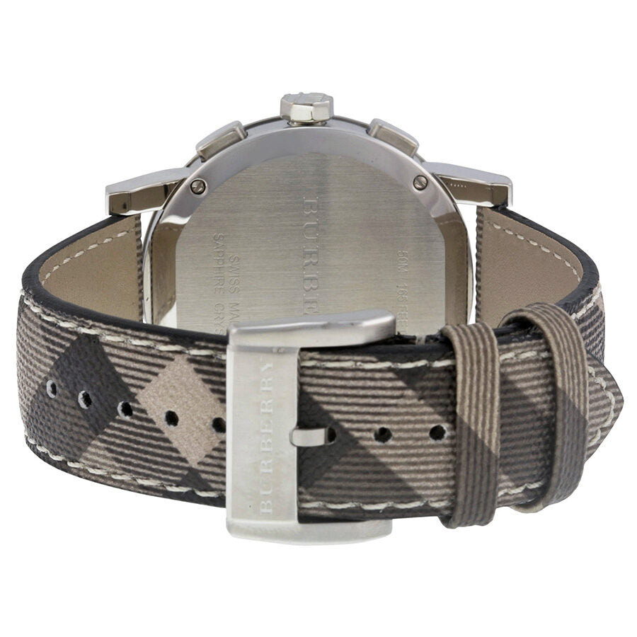 Burberry Brown Impressed Check Dial Check Fabric Strap Men's Watch BU9361