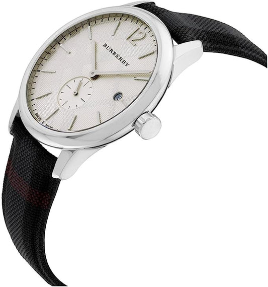 Burberry Check Stamped Leather Strap Men's Watch BU10008