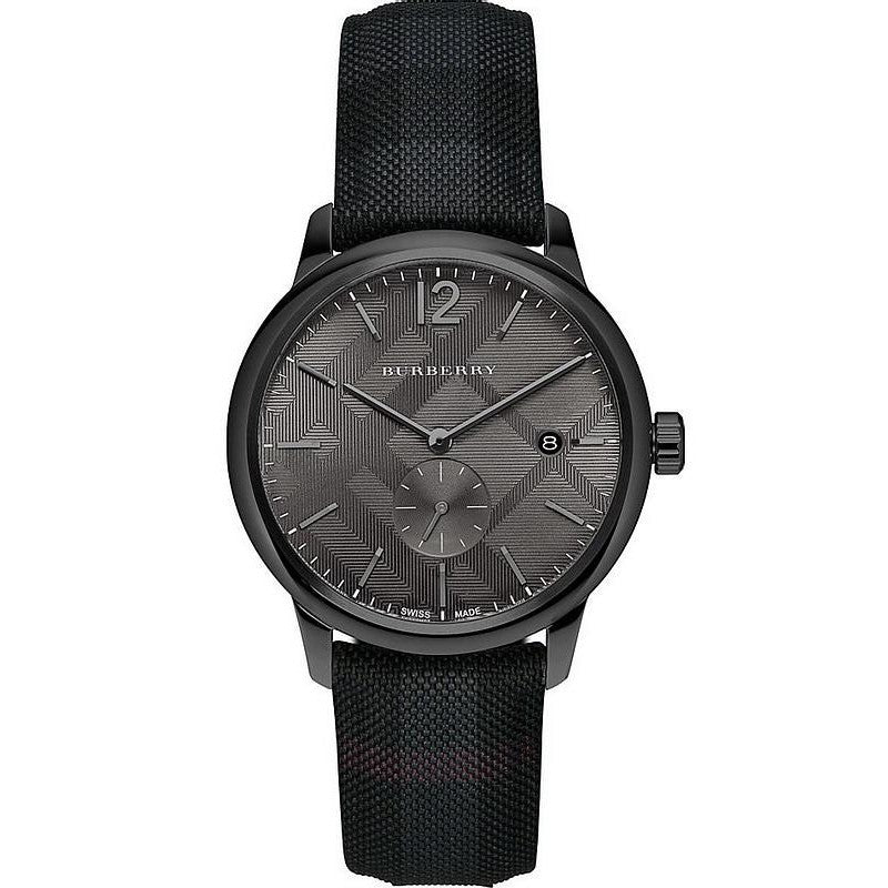 Burberry Check Stamped Leather Strap Men's Watch BU10010
