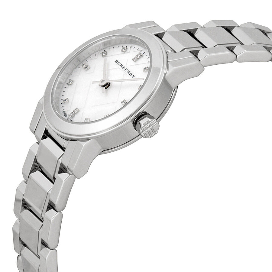 Burberry Mother of Pear diamond set Stainless Steel Ladies Watch BU9224