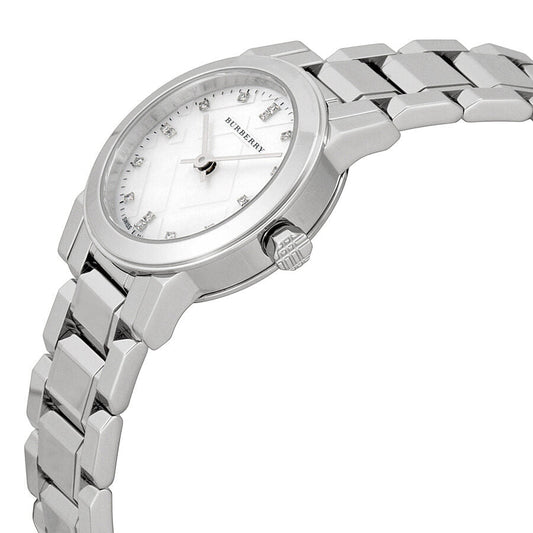 Burberry Mother of Pear diamond set Stainless Steel Ladies Watch BU9224