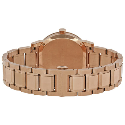 Burberry The City Rose Check Stamped Dial Rose Gold Stainless Steel Women's BU9034