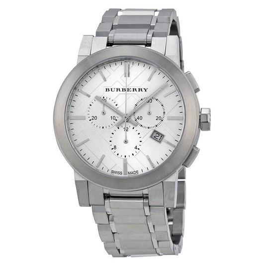 Burberry Silver Dial Chronograph Stainless Steel Men's Watch BU9350