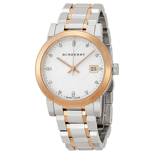Burberry Silver Dial Two-tone Ladies Watch BU9127