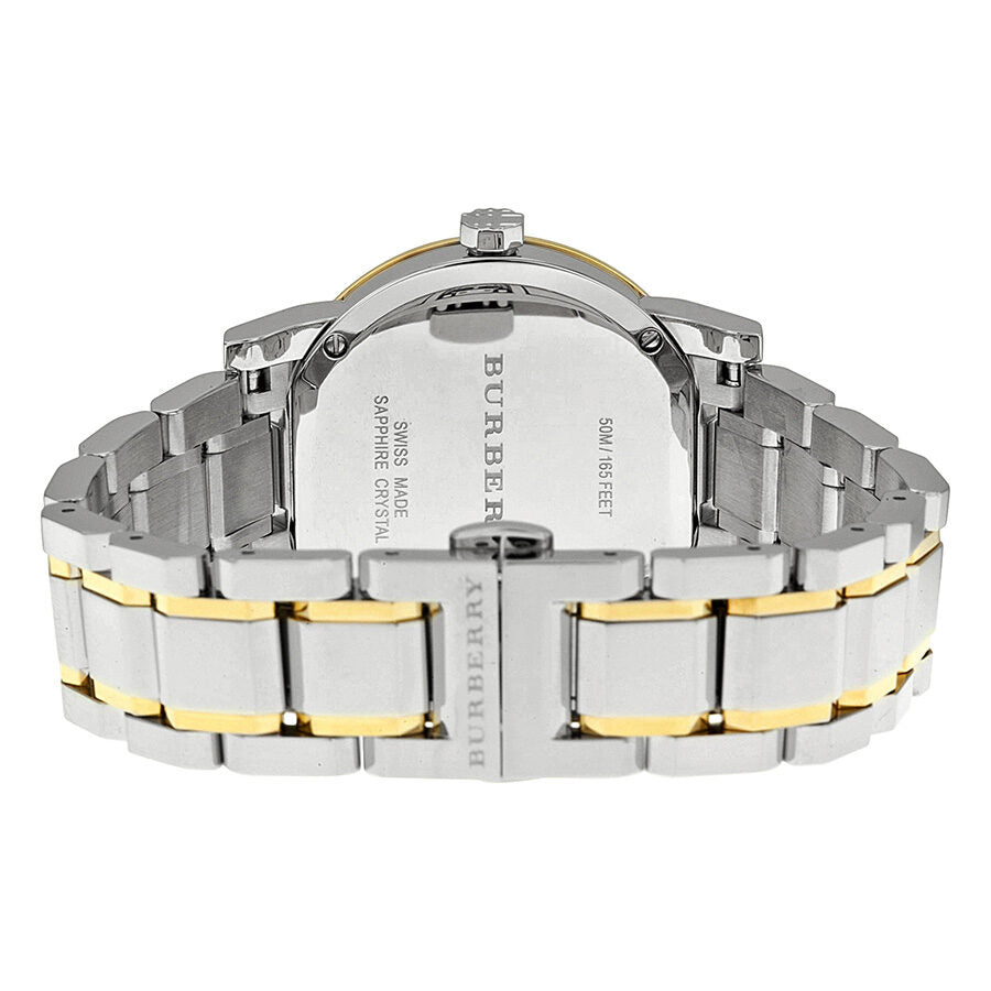 Burberry Silver Dial Two-tone Silver and Gold-tone Bracelet Ladies Watch BU9115
