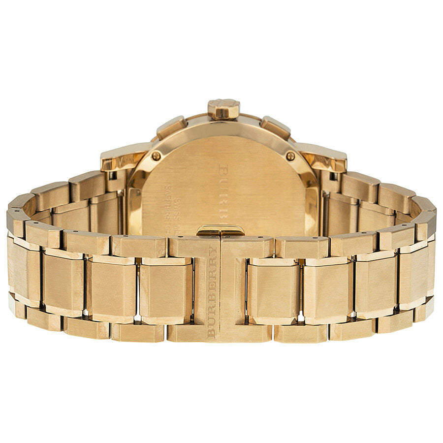 Burberry Taupe Chronograph Dial Rose Gold Plated Steel Men's Watch BU9353