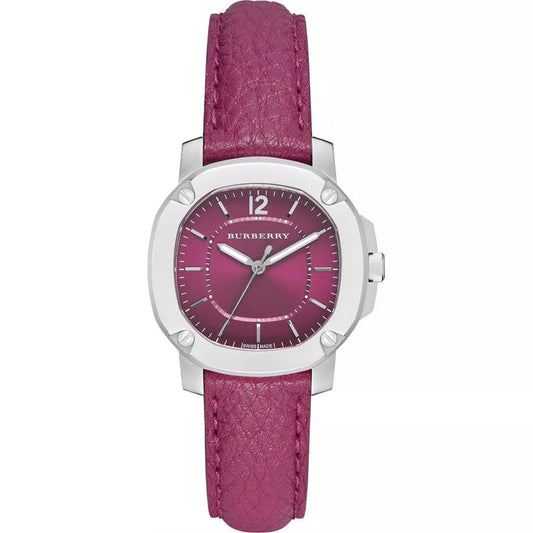 Burberry The Britain Brushed Case Magenta Pink Dial Pink Leather BBY1715