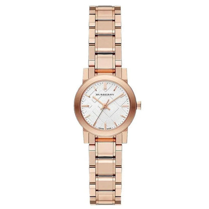Burberry The City Petite 26mm Case White Dial Rose Gold Stainless Steel Women's Watch BU9204