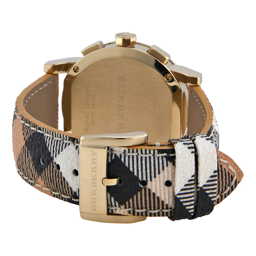 Burberry The City Chronograph White Dial Haymarket Check Unisex Watch BU9752