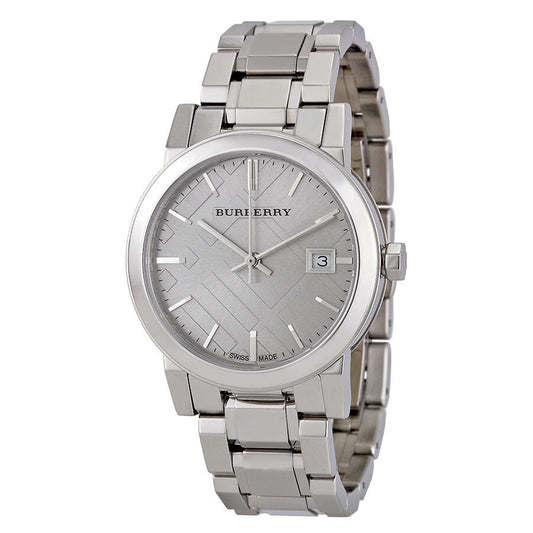 Burberry The City Embossed Sunray Grey Dial Silver Stainless Steel Women's Watch Watch BU9143