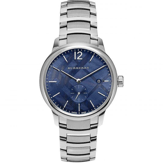 Burberry The Classic Small Seconds Blue Dial Silver Stainless Steel Men's Watch BU10007