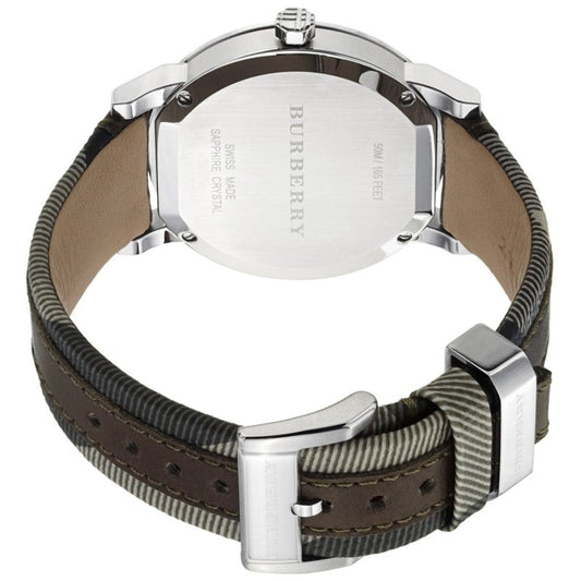 Burberry The City Grey Dial Leather Strap Men's Watch BU9020
