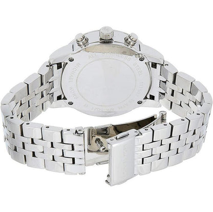 Michael Kors Jet Set Chronograph Black MOP Dial Silver Women's Watch - MK5021