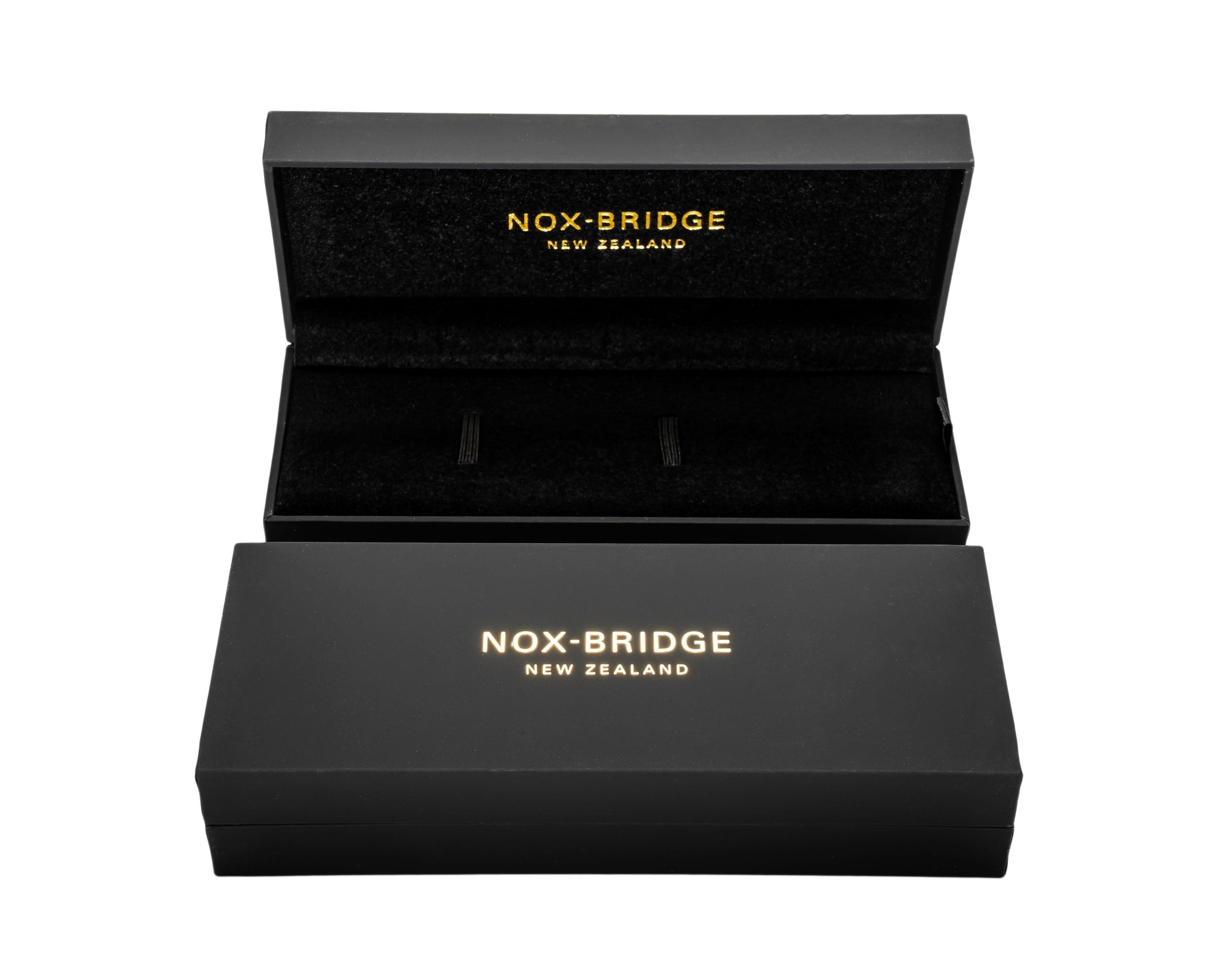 NOX-BRIDGE branded black gift box with watch case, New Zealand