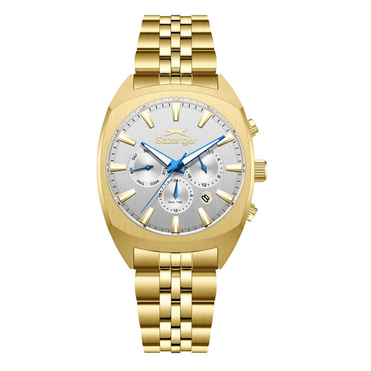 Slazenger Luminous Multifunction Silver Sunray Dial Gold Watch - SL.09.2574.2.130