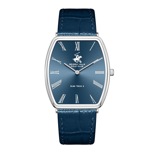 Beverly Hills Polo Club Slim Tech 5 Blue Leather Blue Dial Watch BP3863X.399