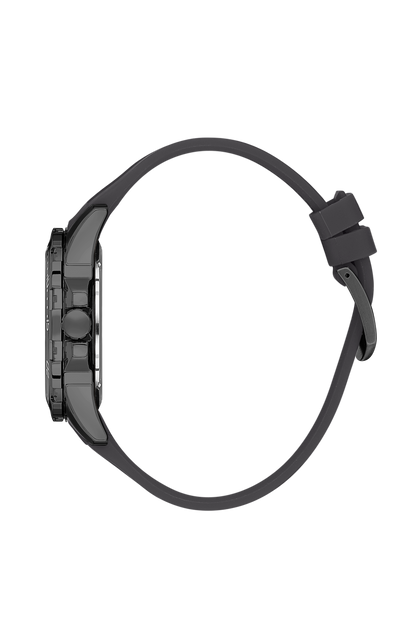 Side view of Daniel Klein Premium watch showing case profile and silicone strap