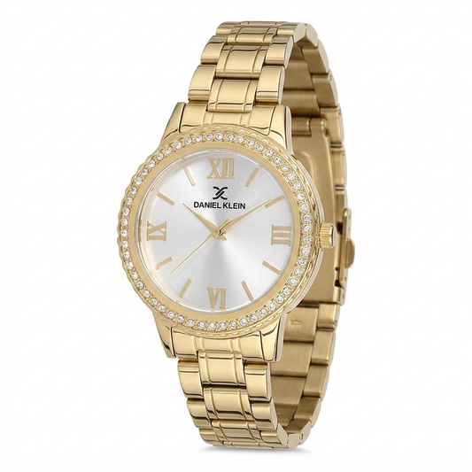 Daniel Klein Classic Three-Hands White Dial Gold Watch - DK.1.12922-2