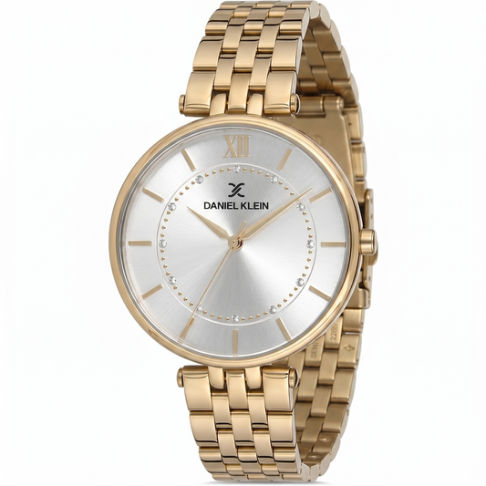 Daniel Klein Classic White Dial Gold Women's Watch - DK.1.12997-3