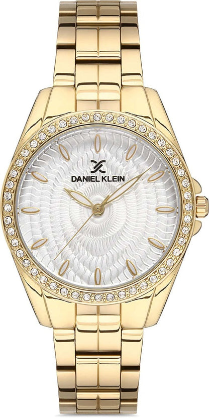 Daniel Klein Elite gold women's watch with ivory dial and crystal bezel