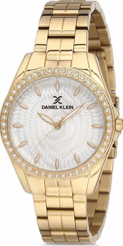 Daniel Klein Elite gold women's watch with ivory dial and crystal-set bezel