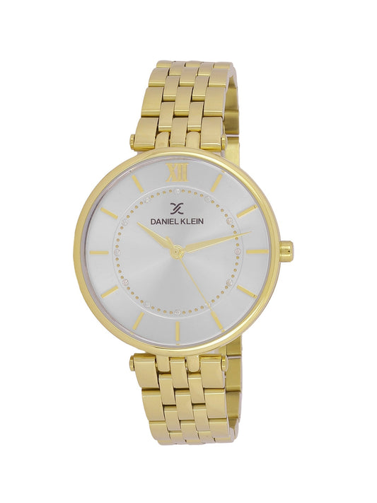 Daniel Klein Classic Silver Dial Gold Watch - DK.1.12997-3