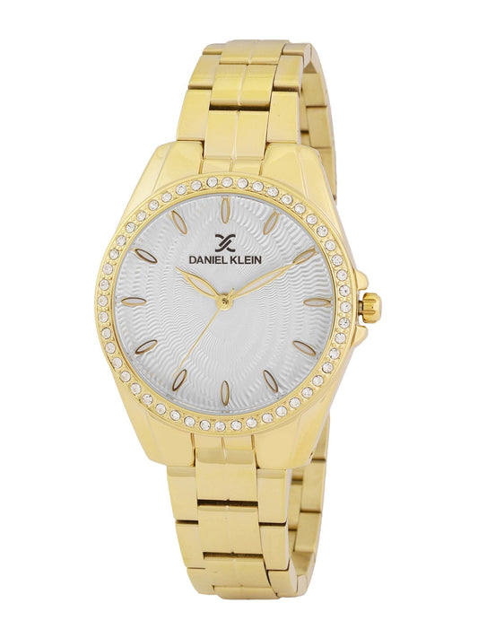 Daniel Klein Elite Silver Dial Gold Watch - DK.1.13011-3