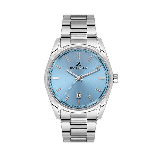 Daniel Klein Premium Date Window Blue Dial Silver Watch - DK.1.13799-4