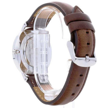 Daniel Wellington Bristol 36mm Black Dial Dark Brown Genuine Leather Silver Watch - DW00100143
