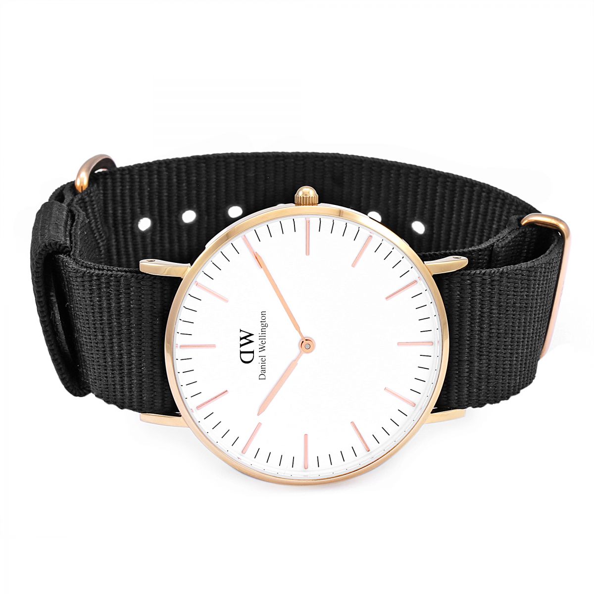 Daniel Wellington Classic Cornwall 36mm White Dial Black Gold Watch - DW00100259