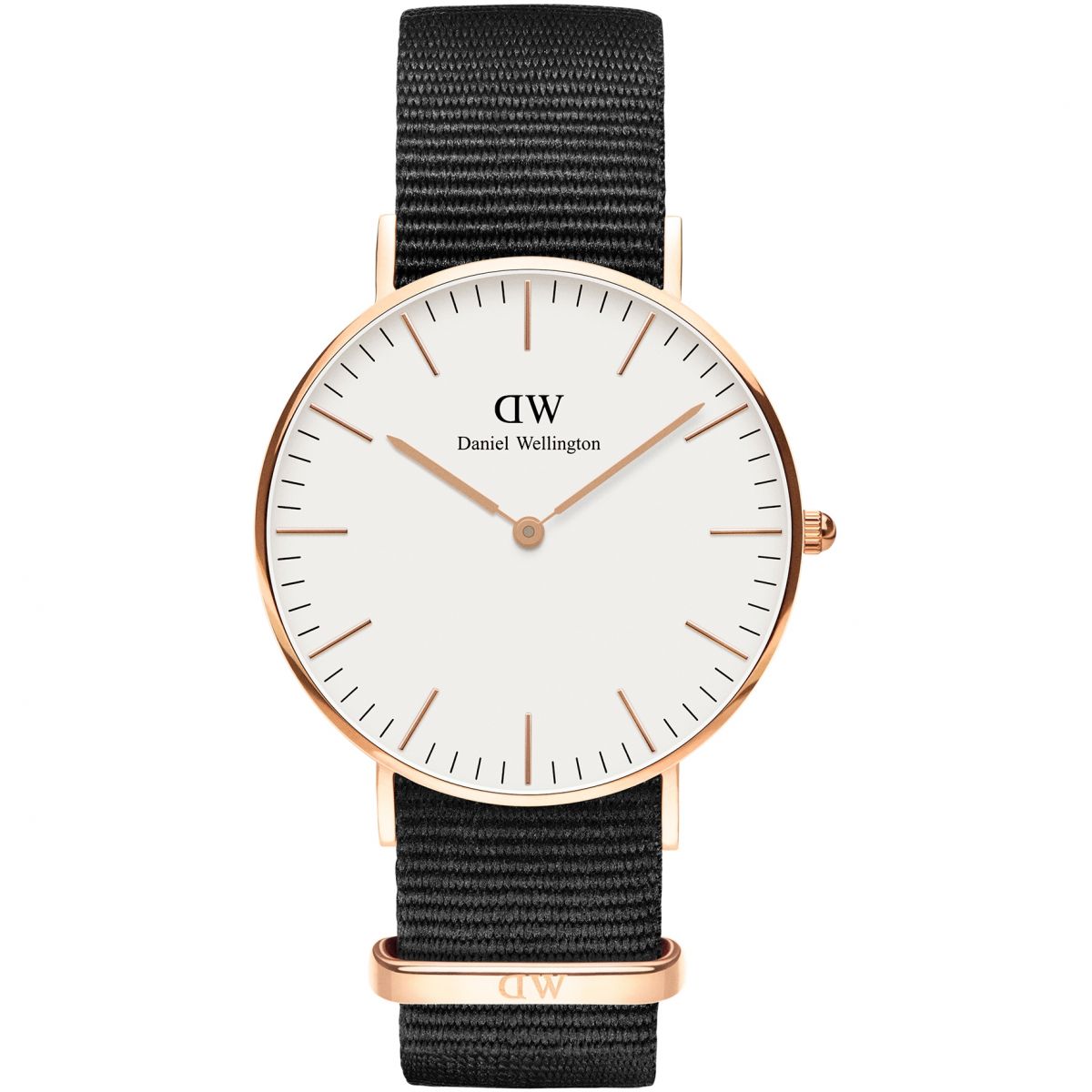 Daniel Wellington Classic Cornwall 36mm White Dial Black Gold Watch - DW00100259
