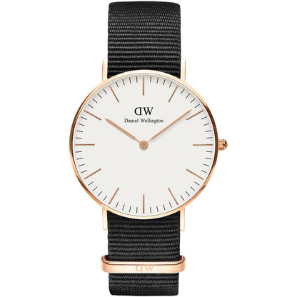 Daniel Wellington Classic Cornwall 36mm White Dial Black Gold Watch - DW00100259