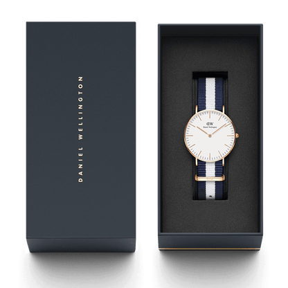 Daniel Wellington Glasgow 36mm White Dial Gold Watch - DW00100031