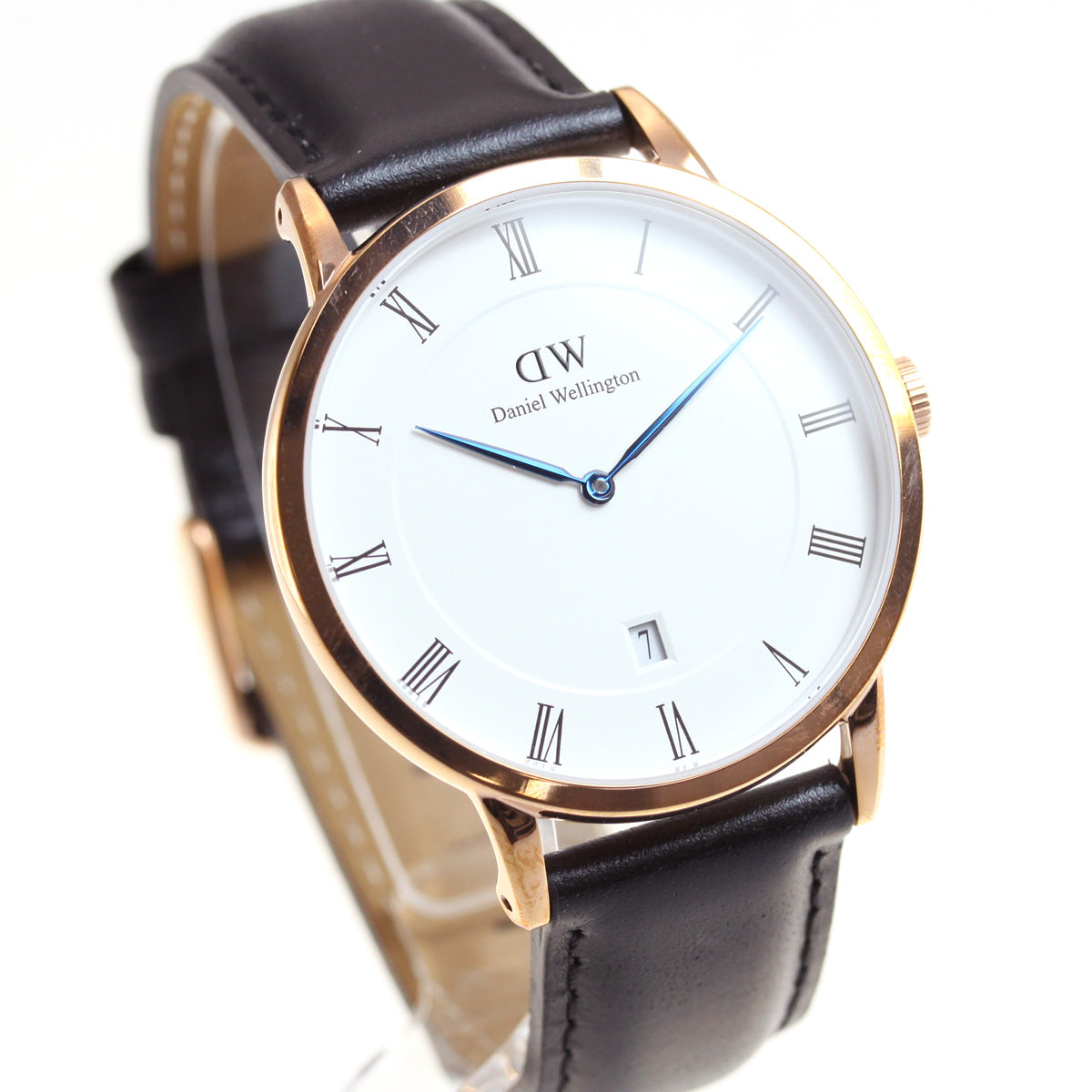 Daniel Wellington Dapper Sheffield 38mm White Dial Genuine Leather Gold Date Watch - DW00100084