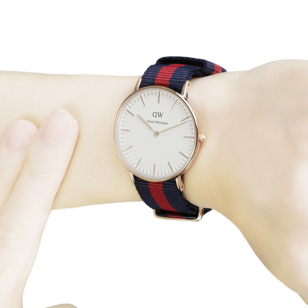 Daniel Wellington Oxford 36mm White Dial Nato Strap Gold Watch - DW00100029