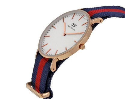 Daniel Wellington Oxford 36mm White Dial Nato Strap Gold Watch - DW00100029