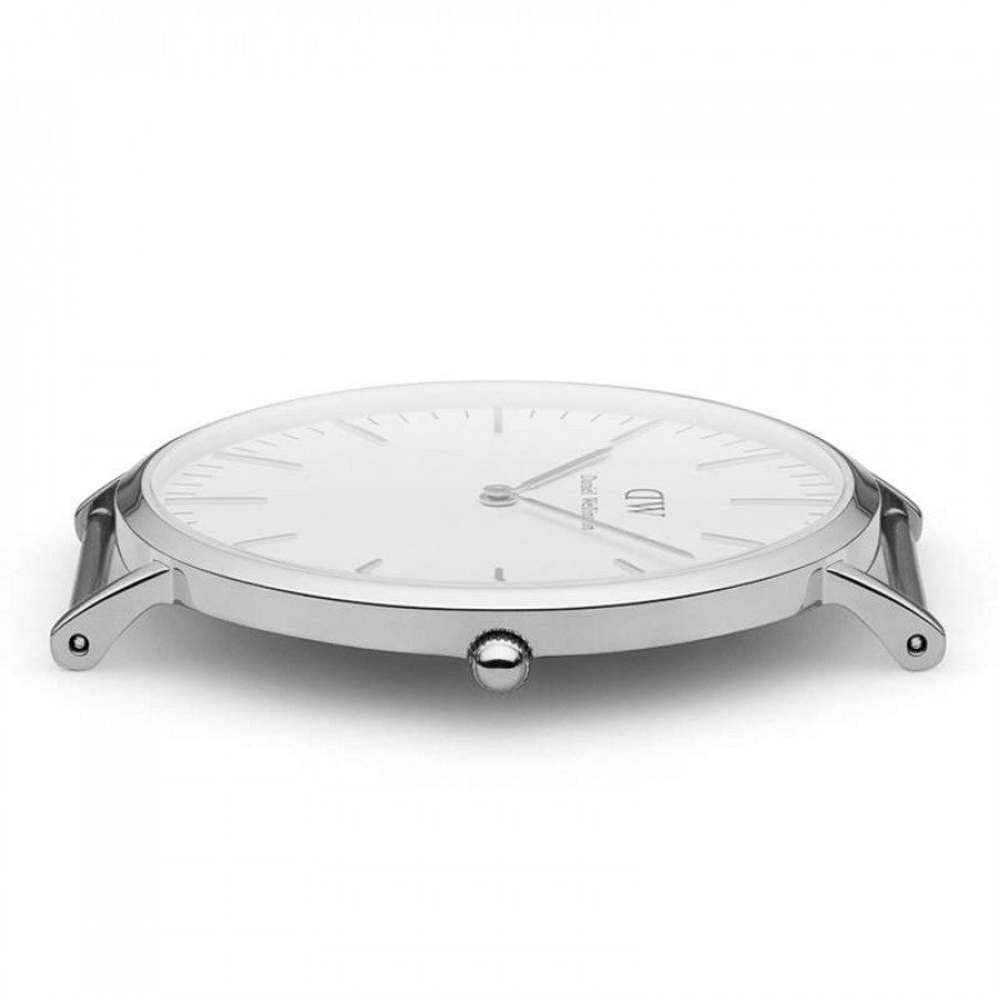 Daniel Wellington Oxford 40mm White Dial Men's Silver Watch - DW00100015
