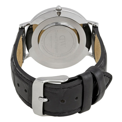 Daniel Wellington Reading 36mm Black Dial Black Genuine Leather Silver Watch - DW00100147