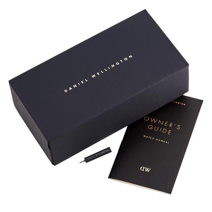 Daniel Wellington Reading 36mm Black Dial Black Genuine Leather Silver Watch - DW00100147