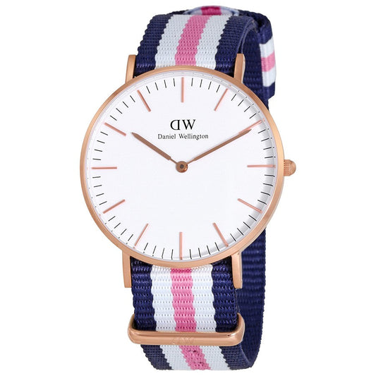 Daniel Wellington Southampton 36mm White Dial Tricolour Gold Watch - DW00100034